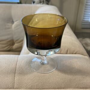 Glasses Denby vintage  Amber - sherbet wine 4”. 3 glasses . Priced set vintage
